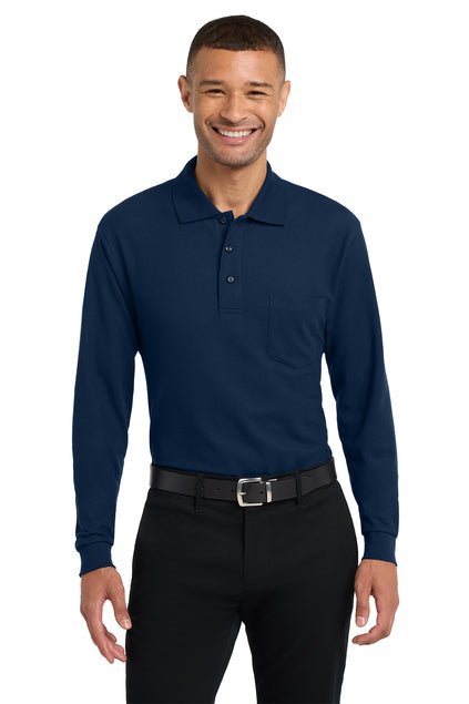 Port Authority® Silk Touch™ Long Sleeve Polo with Pocket