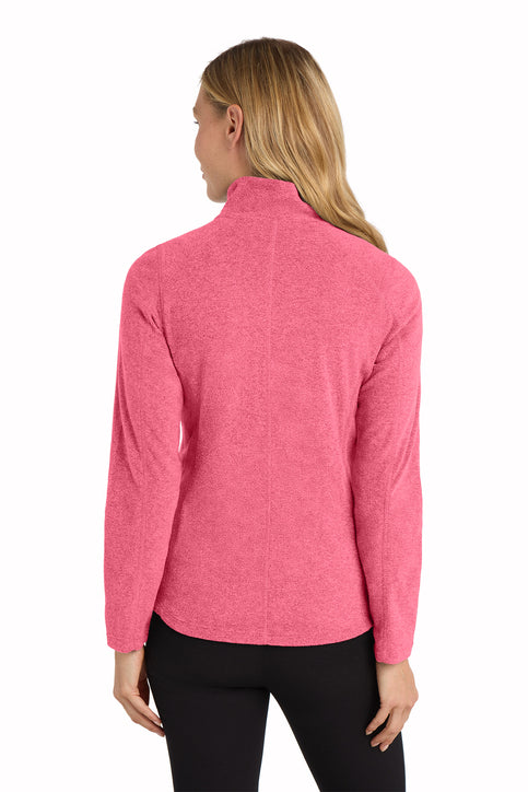Port Authority® Women's Heather Microfleece Full-Zip Jacket