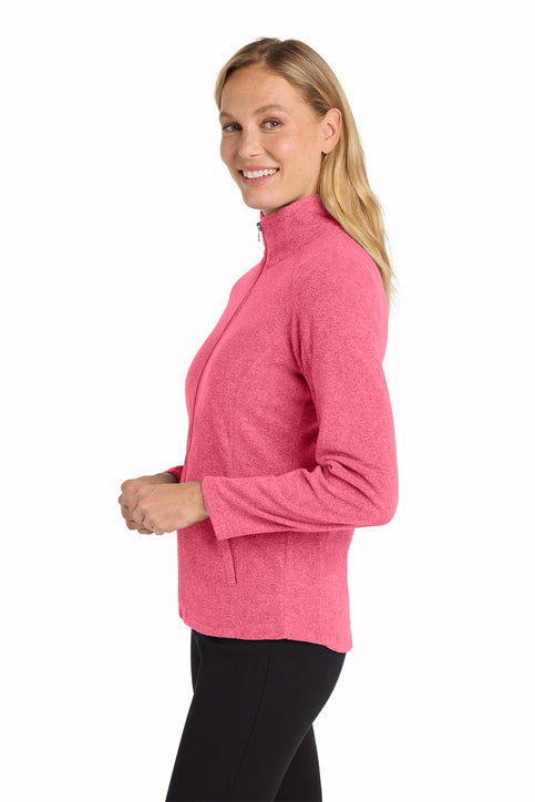 Port Authority® Women's Heather Microfleece Full-Zip Jacket