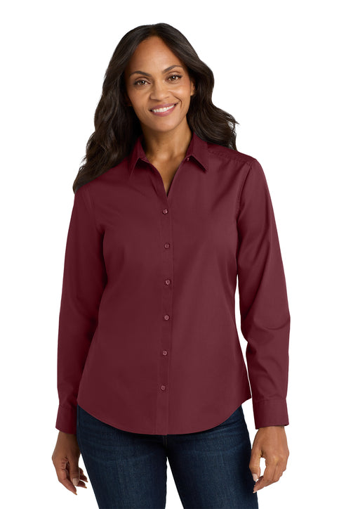 Port Authority® Women's Long Sleeve Carefree Poplin Shirt