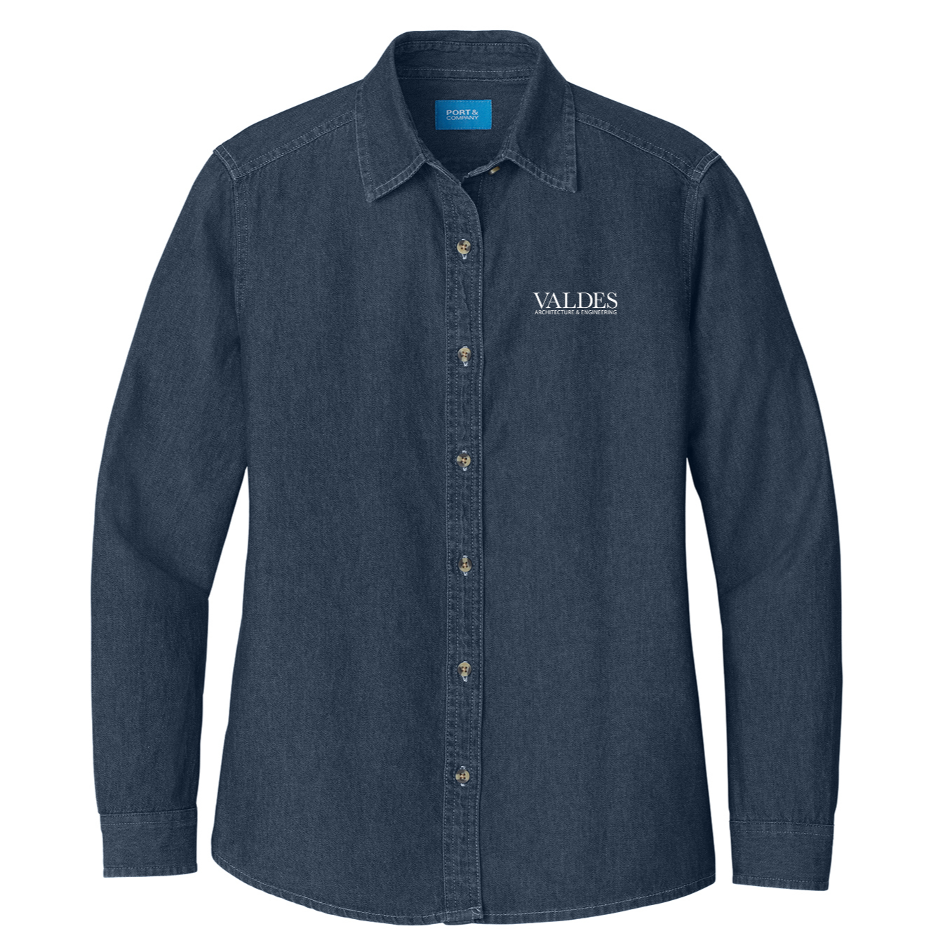 Port & Co™ Women's Long Sleeve Value Denim Shirt